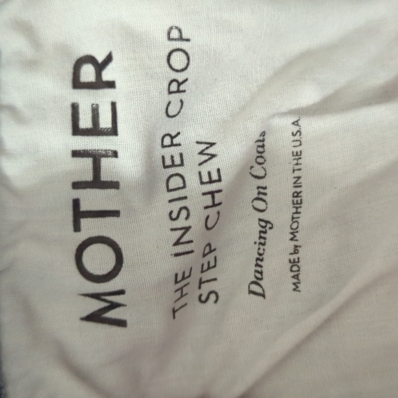 Mother Crop Step Chew Jeans Distressed Frayed Hem Size 26 Blue Denim - Picture 11 of 15